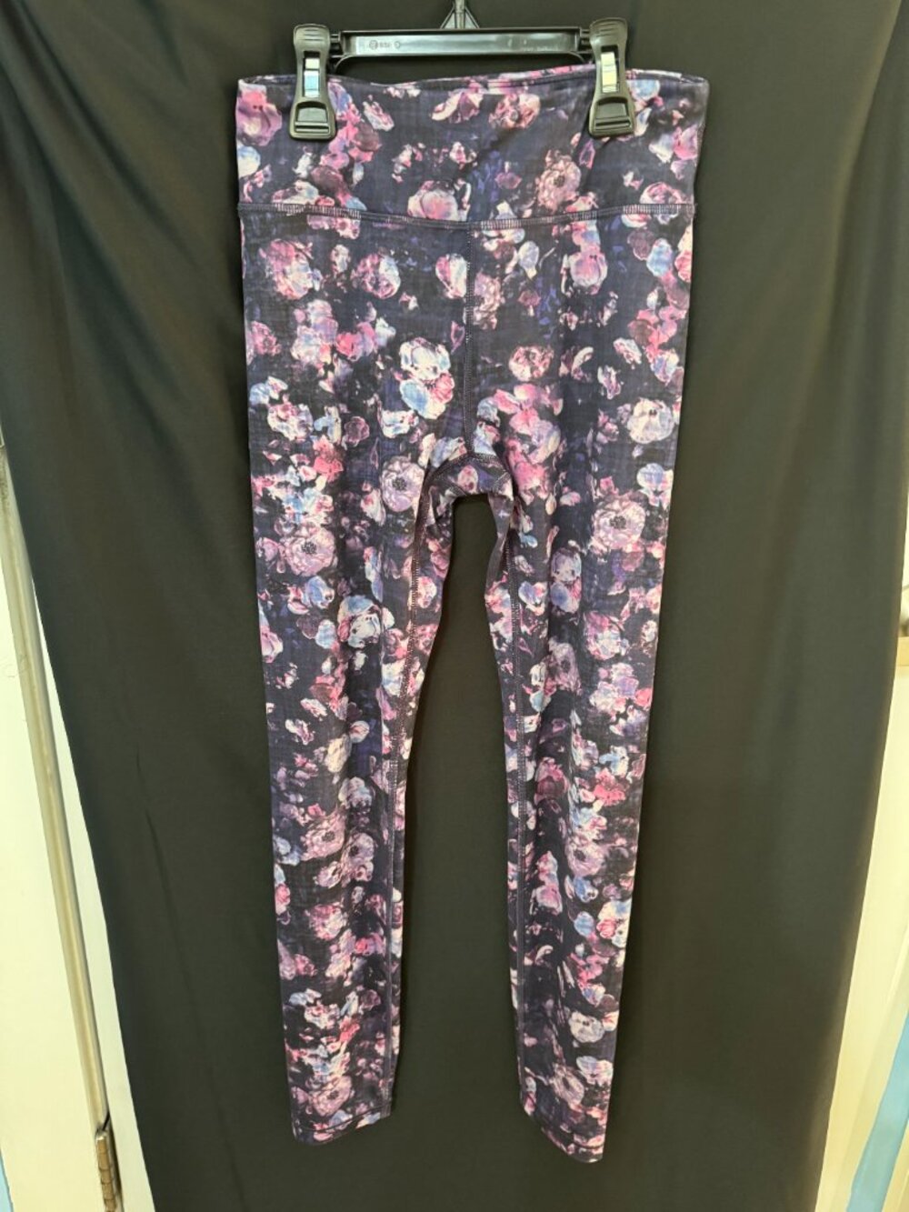 Athleta Girl purple/blue flower pattern leggings - Picture 2 of 6